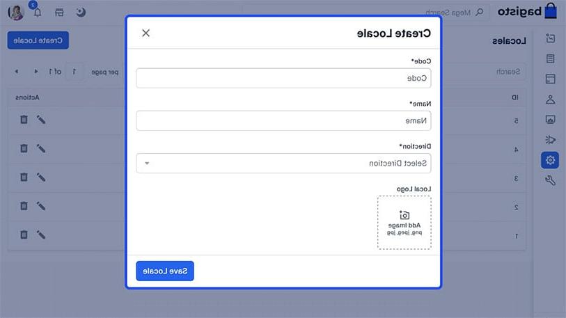 Screenshot of bagisto 2.0 manage locale in container